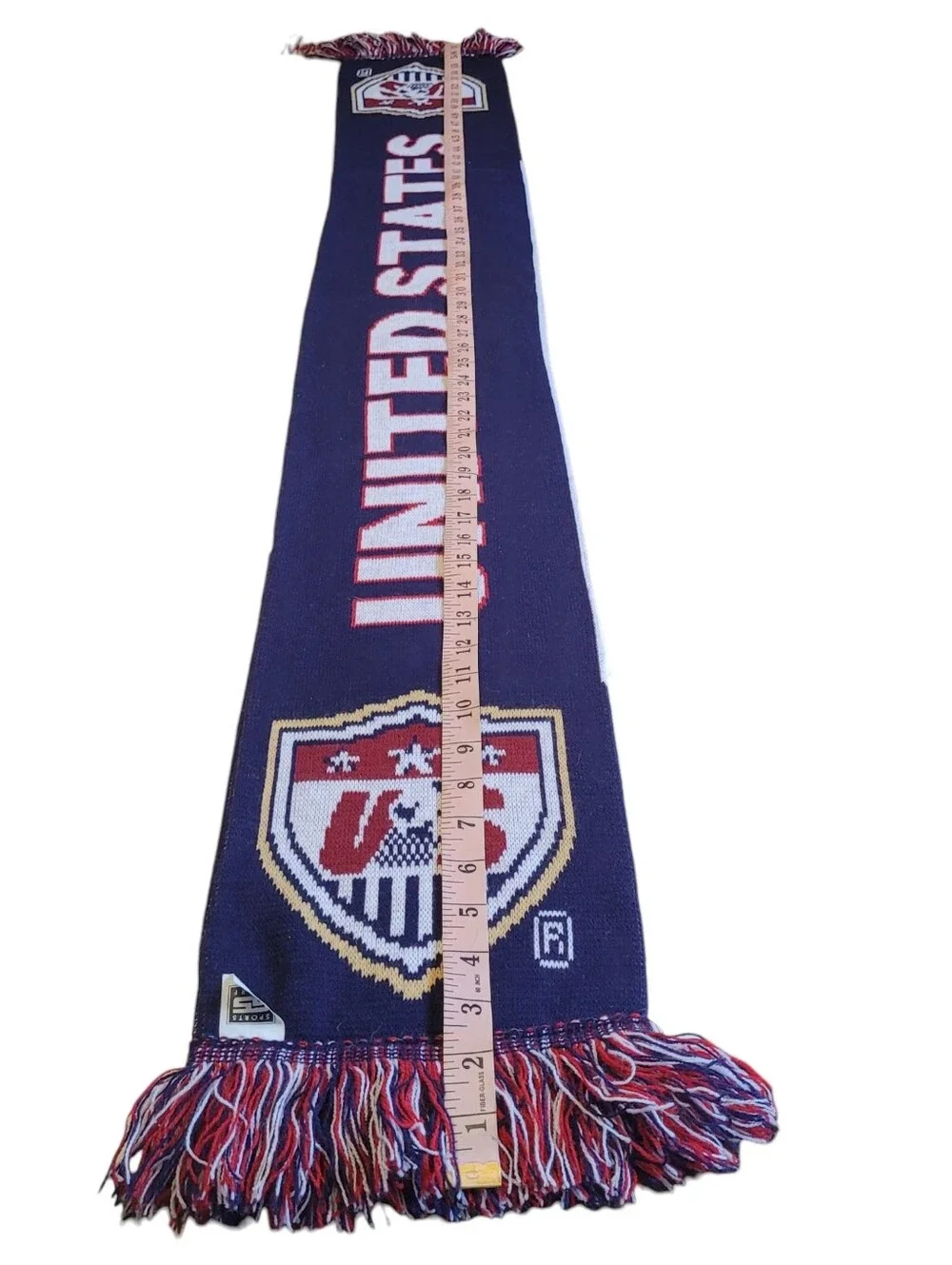 United States Soccer Supporter Scarf Double Sided Knit Fan Gear Red White Blue